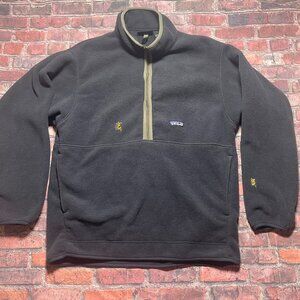 VTG Patagonia Synchilla Fleece Half Zip Sweater Dark Gray Mens Large Embroidered